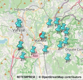Mappa Via Giuseppe Brusa, 21046 Malnate VA, Italia (3.93625)