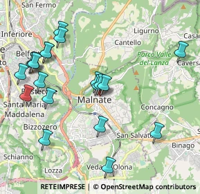 Mappa Via Giuseppe Brusa, 21046 Malnate VA, Italia (2.1875)