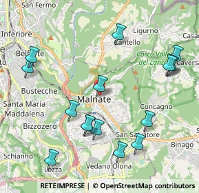 Mappa Via Giuseppe Brusa, 21046 Malnate VA, Italia (2.30625)