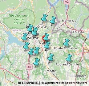 Mappa Via Volta, 21046 Malnate VA, Italia (6.13688)