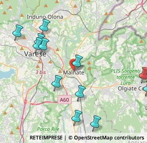 Mappa Via Volta, 21046 Malnate VA, Italia (4.86917)