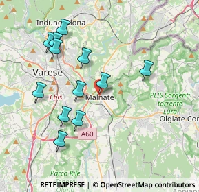 Mappa Via Volta, 21046 Malnate VA, Italia (3.82417)