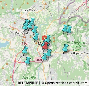 Mappa Via Volta, 21046 Malnate VA, Italia (3.08684)