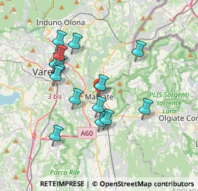 Mappa Via Volta, 21046 Malnate VA, Italia (3.39267)