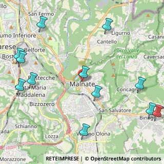 Mappa Via Volta, 21046 Malnate VA, Italia (2.88667)