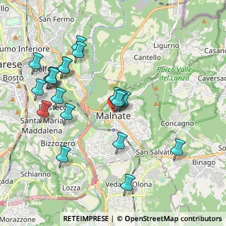 Mappa Via Volta, 21046 Malnate VA, Italia (2.0805)