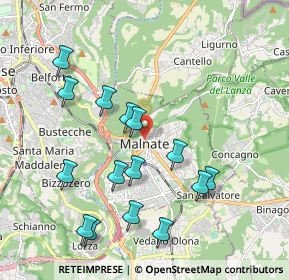 Mappa Via Volta, 21046 Malnate VA, Italia (2.036)