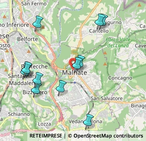 Mappa Via Luigia Sanvito, 21046 Malnate VA, Italia (2.14)