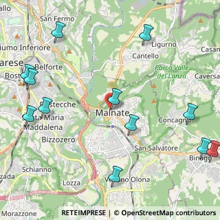 Mappa Via Luigia Sanvito, 21046 Malnate VA, Italia (2.88167)