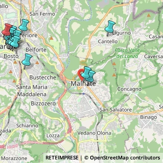 Mappa Via Luigia Sanvito, 21046 Malnate VA, Italia (3.6985)