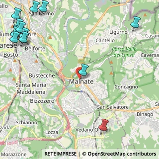 Mappa Via Luigia Sanvito, 21046 Malnate VA, Italia (3.65286)