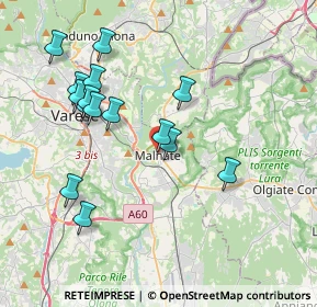 Mappa Via G. Bruno, 21046 Malnate VA, Italia (3.82133)