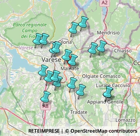 Mappa Via G. Bruno, 21046 Malnate VA, Italia (6.48947)