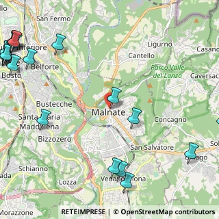 Mappa Via G. Bruno, 21046 Malnate VA, Italia (3.5935)