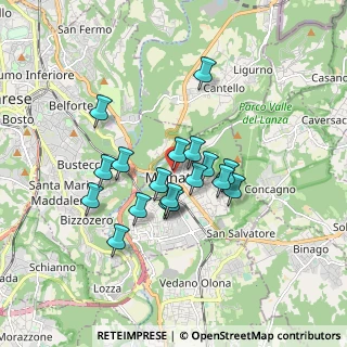 Mappa Via G. Bruno, 21046 Malnate VA, Italia (1.36056)