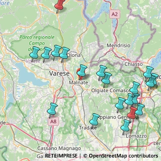 Mappa Via Cavalier A. Brusa, 21046 Malnate VA, Italia (10.476)