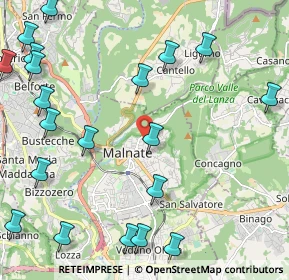 Mappa Via Cavalier A. Brusa, 21046 Malnate VA, Italia (2.9255)