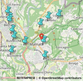 Mappa Via Monte Rosa, 21046 Malnate VA, Italia (2.4275)