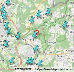 Mappa Via Vesuvio, 21046 Malnate VA, Italia (2.95444)