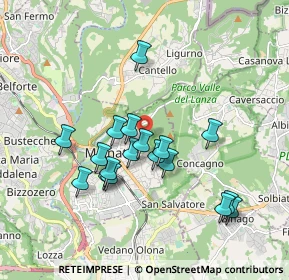 Mappa Via Vesuvio, 21046 Malnate VA, Italia (1.65833)