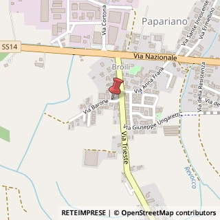 Mappa Via Barone, 2, 33050 Papariano UD, Italia, 33050 Fiumicello, Udine (Friuli-Venezia Giulia)