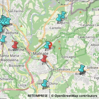 Mappa Via Monte Cervino, 21046 Malnate VA, Italia (3.599)