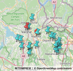 Mappa Via Emilio Maccazzola, 21046 Malnate VA, Italia (7.5835)