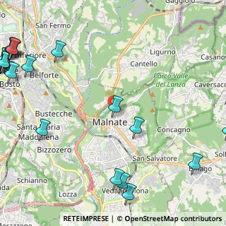 Mappa Via Emilio Maccazzola, 21046 Malnate VA, Italia (3.635)