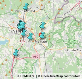 Mappa Via Cadore, 21046 Malnate VA, Italia (3.90769)