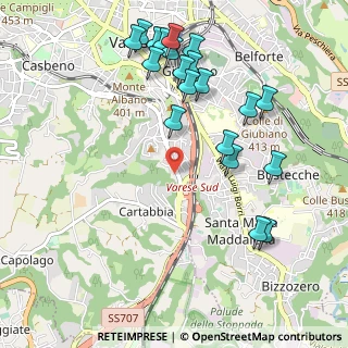 Mappa Via Pascoli Giovanni, 21100 Varese VA, Italia (1.139)