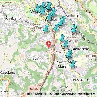 Mappa Via Giovanni Pascoli, 21100 Varese VA, Italia (1.186)