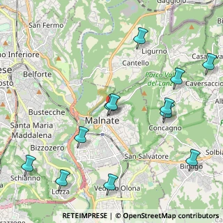 Mappa Via Monte Bianco, 21046 Malnate VA, Italia (2.5125)