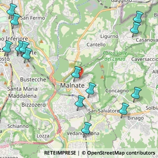 Mappa Via Monte Bianco, 21046 Malnate VA, Italia (3.14357)