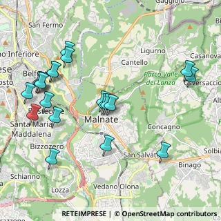 Mappa Via Monte Bianco, 21046 Malnate VA, Italia (2.286)