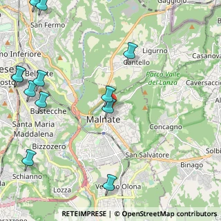 Mappa Via Primo Maggio, 21046 Malnate VA, Italia (2.98083)