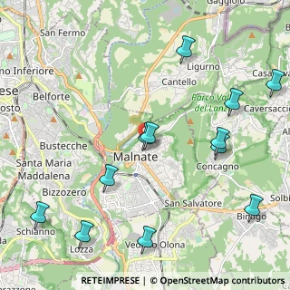 Mappa Via Primo Maggio, 21046 Malnate VA, Italia (2.52583)