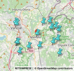 Mappa Via Primo Maggio, 21046 Malnate VA, Italia (3.9675)