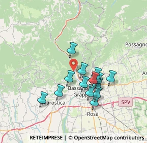 Mappa Via Abate Ponzio di Cluny, 36061 Bassano del Grappa VI, Italia (5.99857)