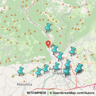 Mappa Via Abate Ponzio di Cluny, 36061 Bassano del Grappa VI, Italia (5.09857)