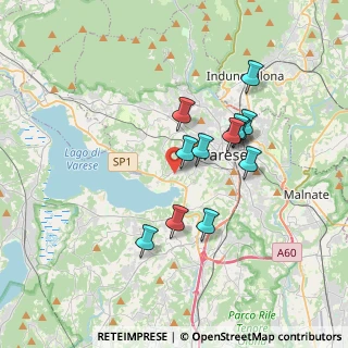 Mappa Via Renato Simoni, 21100 Varese VA, Italia (3.0125)