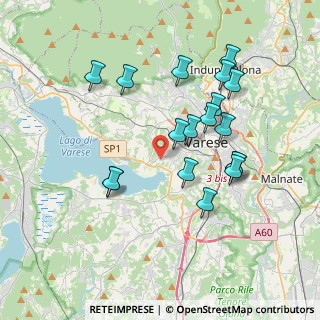 Mappa Via Renato Simoni, 21100 Varese VA, Italia (3.59444)