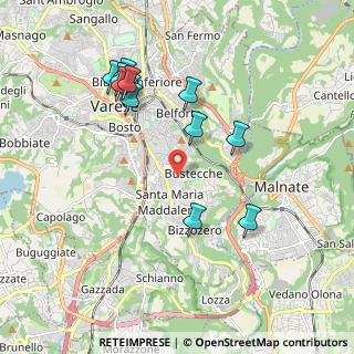 Mappa Via Cascina del Rosario, 21100 Varese VA, Italia (1.955)