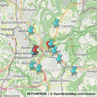 Mappa Via Zara, 21046 Malnate VA, Italia (1.72545)