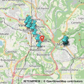 Mappa Via Osoppo, 21100 Varese VA, Italia (1.899)