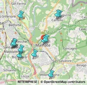 Mappa Via Macazzola, 21046 Malnate VA, Italia (2.21333)