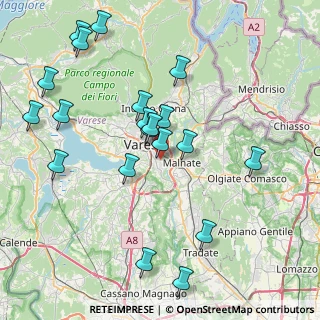 Mappa Via Riccardo Lombardi, 21100 Varese VA, Italia (8.6205)