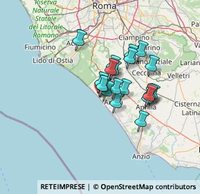 Mappa Via C. A. dalla Chiesa, 00071 Torvaianica RM, Italia (9.9545)
